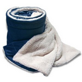 Oversize Micro Mink Sherpa Blanket--60"x72" (Embroidered)--Navy ***FREE RUSH***